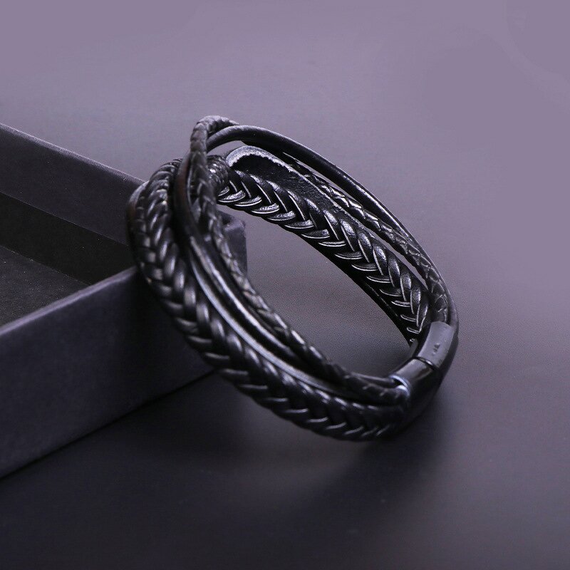 Leather Braided Bracelet Factory - Bulk Simple Woven Bracelet for Men