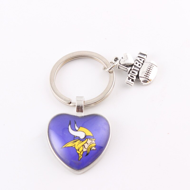 NFL Keychains Supplier - Bulk Heart Shape Metal Team Logo