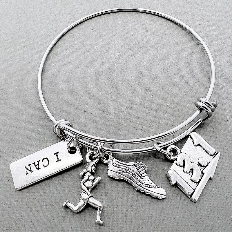 Stainless Steel Sports Bracelet Supplier - Bulk Adjustable Love to Run Bangle