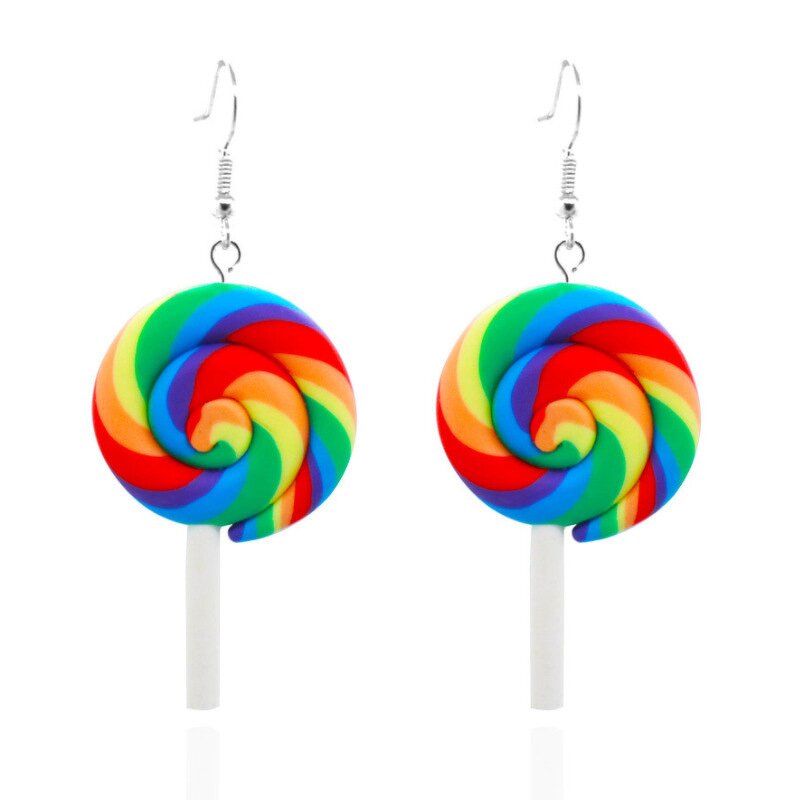 Lollipop Earrings Factory - Bulk Rainbow Color Fashion Simple Earrings