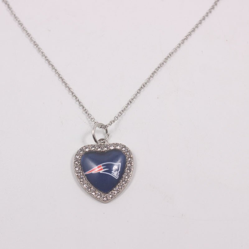 NFL Necklace Supplier - Wholesale Rhinestone Love Heart Team Charms