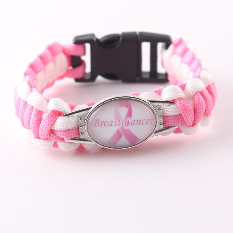 Paracord Bracelet Manufacturer - Custom Pink Orange Ribbon Breast Cancer