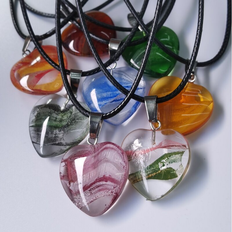 Heart Pendant Necklace Supplier - Wholesale Colored Glaze Crystal Charms