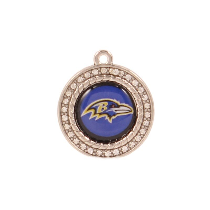 NFL Charms Factory - Custom Round Rhinestone Team Logo Pendant