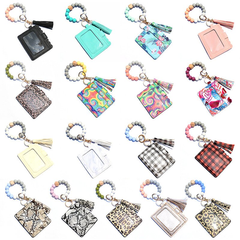 Silicone Bead Bracelet Keychain Manufacturer - Custom Leather Tassel Card Holder