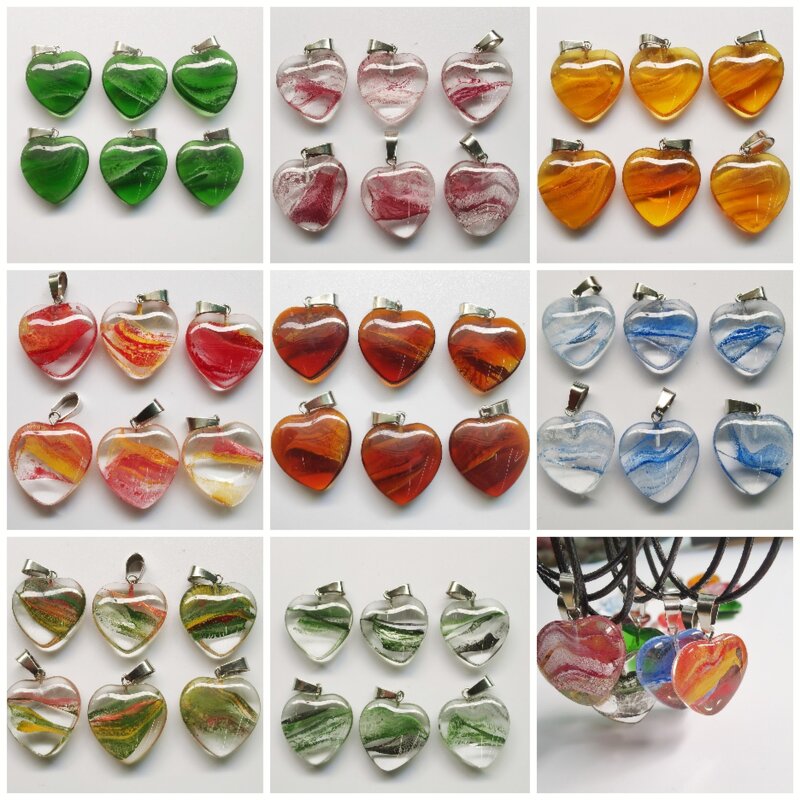 Heart Pendant Necklace Supplier - Wholesale Colored Glaze Crystal Charms