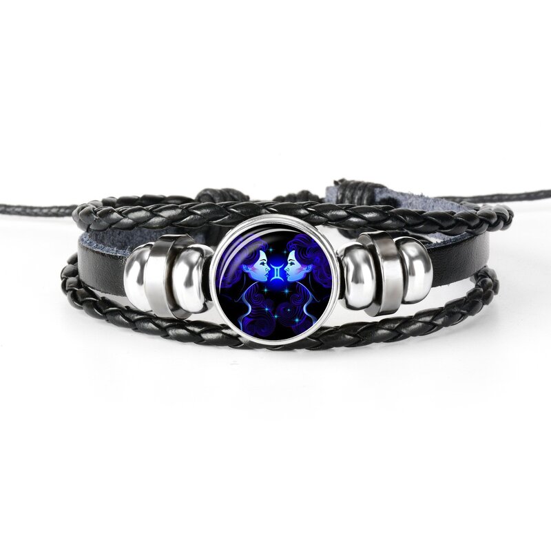 PU Leather Bracelet Manufacturer - Custom Zodiac Gemini Luminous Bracelet