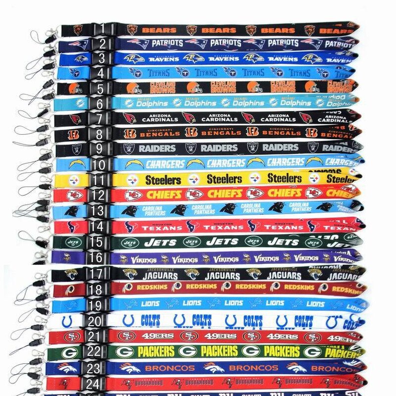 NFL Lanyard Supplier - Custom Thermal Transfer Team Logo Lanyard