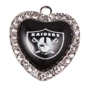 NFL Charms Manufacturer - Custom Heart Rhinestone Team Logo Pendant