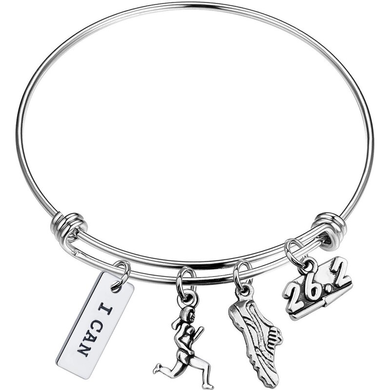 Stainless Steel Sports Bracelet Supplier - Bulk Adjustable Love to Run Bangle