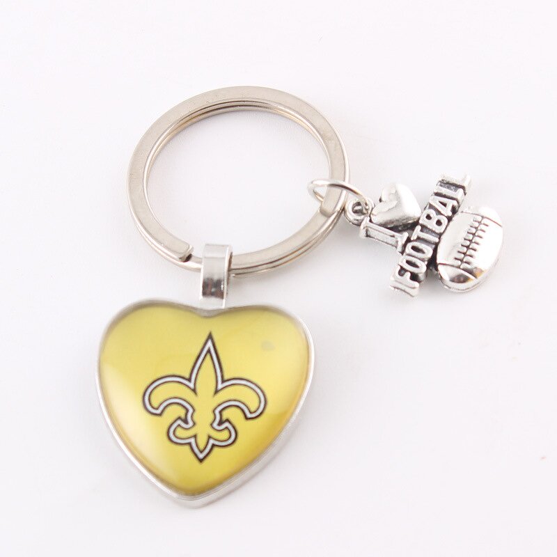 NFL Keychains Supplier - Bulk Heart Shape Metal Team Logo