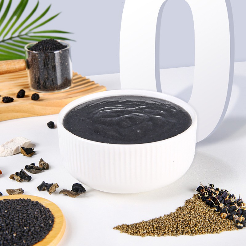 100% Natural Black Eight Treasures Powder Cereal Black Sesame Walnut Powder Blended Meal Replacement Powder Black Sesame Paste