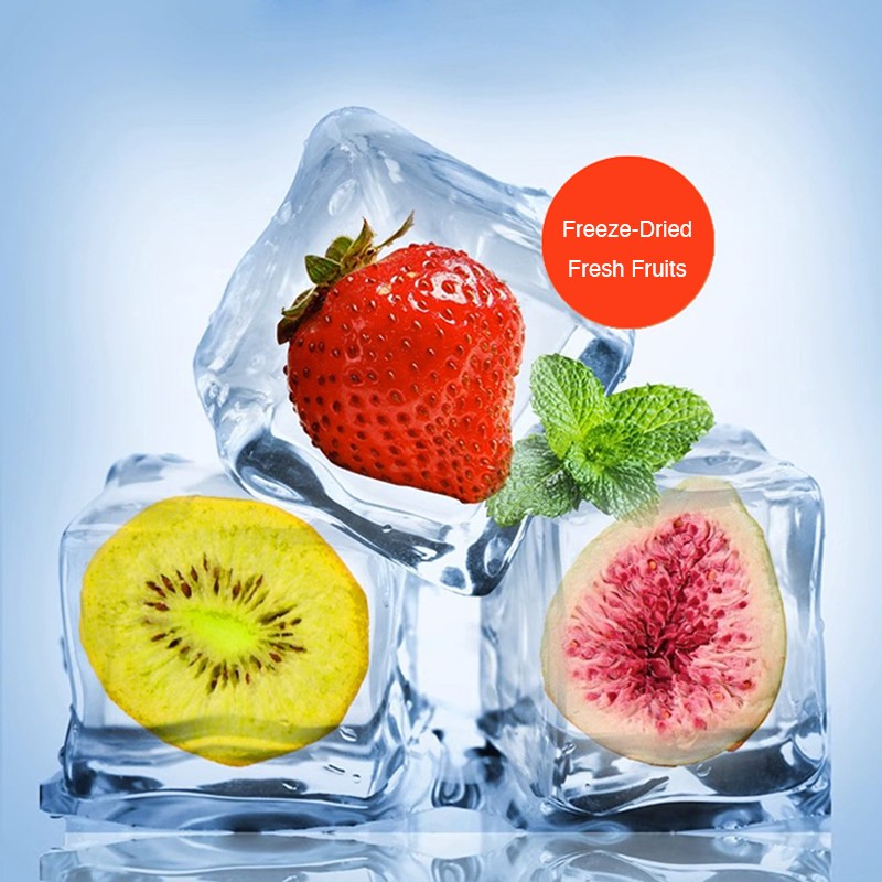 Freeze-Dried Fruit Medley Mix 10+ Fresh Fruits in One Freeze-Drying Non-GMO Blueberry Peach Banana Fig Jujube Strawberry