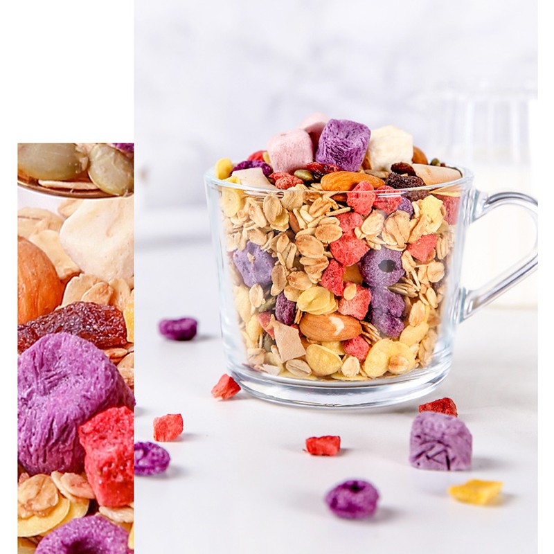High Quality Fruit Oatmeal Snacks Mixed Freeze-Dried Fruits and Nuts Instant Food Cereal Porridge Oatmeal Flakes