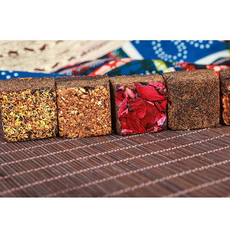 Natural Brown Sugar Blended Dried Flowers Tea Handmade Ginger Cubes Flavors Rose Flowers Healthy Herbal Tea Black Sugar Cubes
