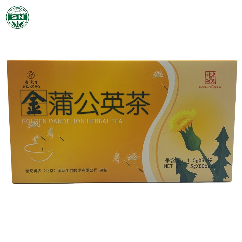 SN ISO9001 Certified Organic Golden Dandelion Root Herbal Detox Tea Natural Dandelion Teabag in Boxed Bagged Tea