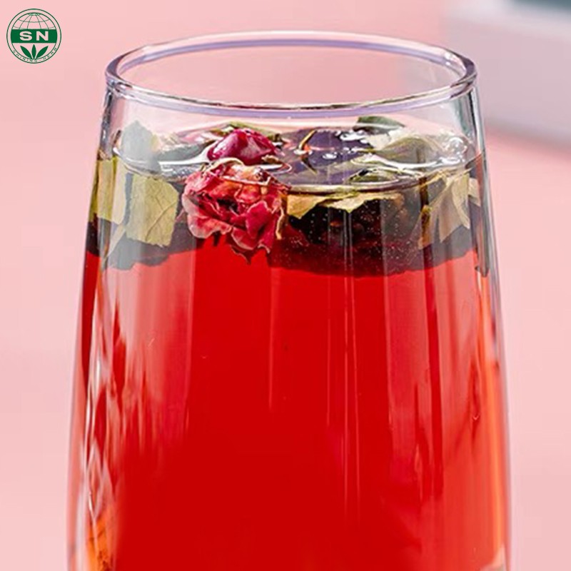 SN ISO9001 Natural Blends Fruit Tea Quality Rich Tastes Pyramid Teabag Plum Tea Healthy Bagged Sachet Box Packaging