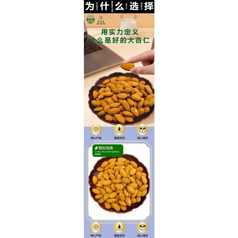Dried Almond Nuts Edible Nut with Nutrition