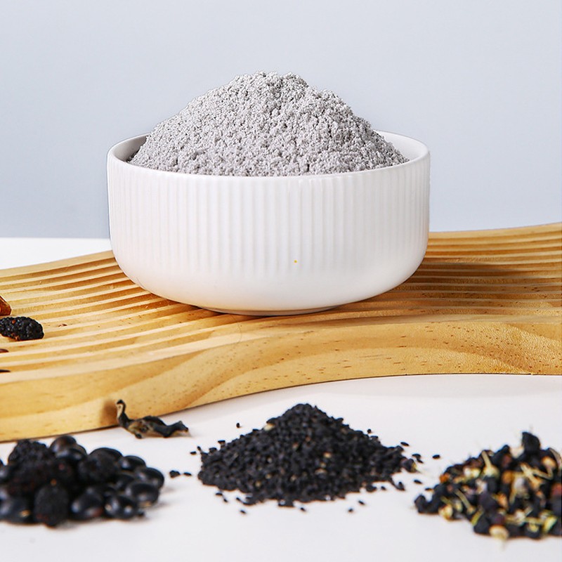 100% Natural Black Eight Treasures Powder Cereal Black Sesame Walnut Powder Blended Meal Replacement Powder Black Sesame Paste