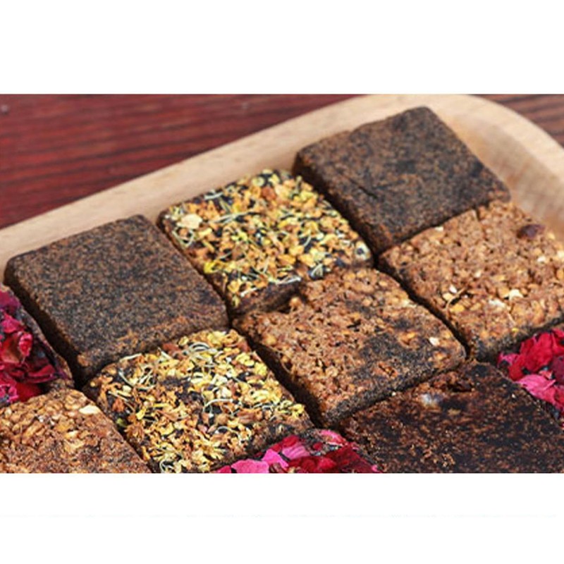 Natural Brown Sugar Blended Dried Flowers Tea Handmade Ginger Cubes Flavors Rose Flowers Healthy Herbal Tea Black Sugar Cubes