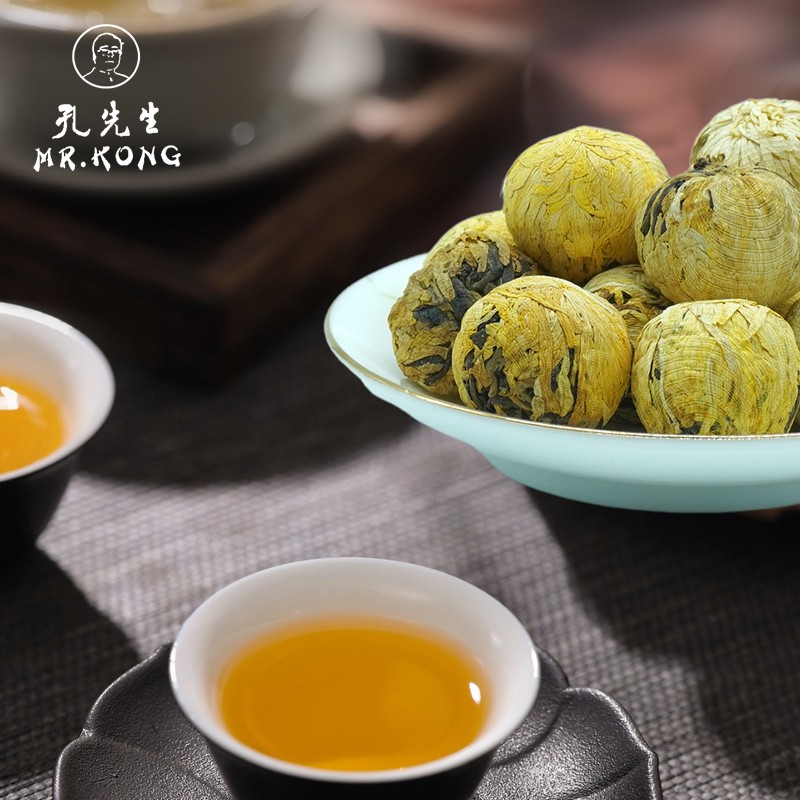 100% Pure Craft Chamomile Tea Blooming Dragon Ball Black Tea Chrysanthemum Flowers Chinese Flavor Slimming Herb 50g Bulk