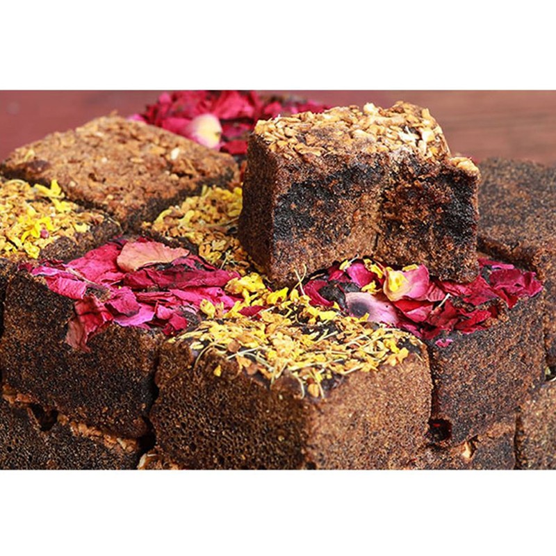 Natural Brown Sugar Blended Dried Flowers Tea Handmade Ginger Cubes Flavors Rose Flowers Healthy Herbal Tea Black Sugar Cubes