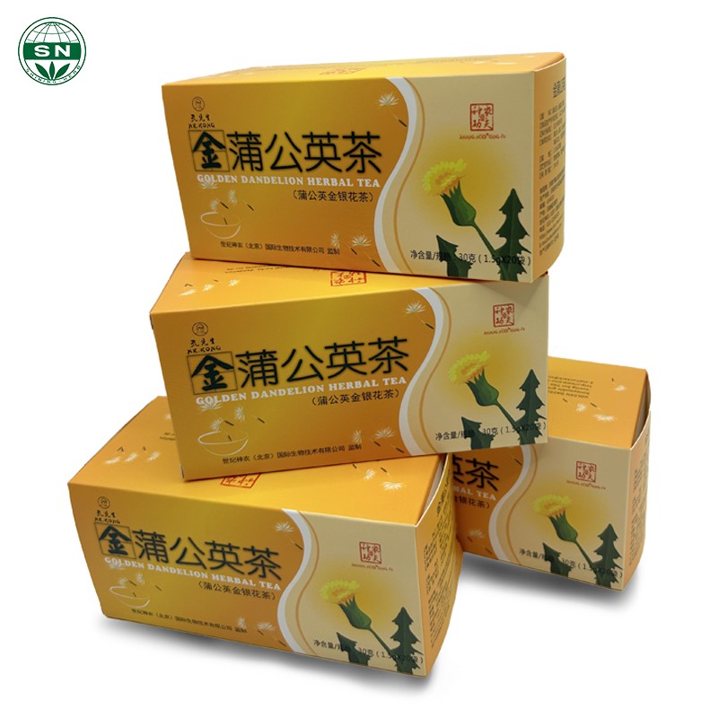 SN ISO9001 Certified Organic Golden Dandelion Root Herbal Detox Tea Natural Dandelion Teabag in Boxed Bagged Tea