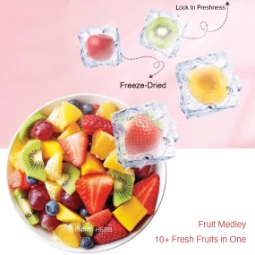 Freeze-Dried Fruit Medley Mix 10+ Fresh Fruits in One Freeze-Drying Non-GMO Blueberry Peach Banana Fig Jujube Strawberry