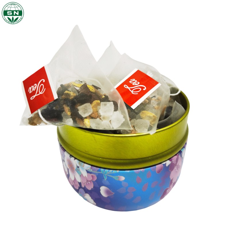SN ISO9001 Natural Blends Fruit Tea Quality Rich Tastes Pyramid Teabag Plum Tea Healthy Bagged Sachet Box Packaging