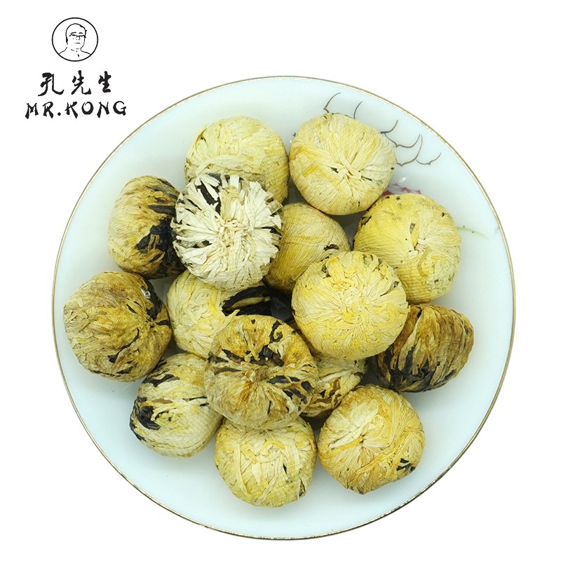 100% Pure Craft Chamomile Tea Blooming Dragon Ball Black Tea Chrysanthemum Flowers Chinese Flavor Slimming Herb 50g Bulk