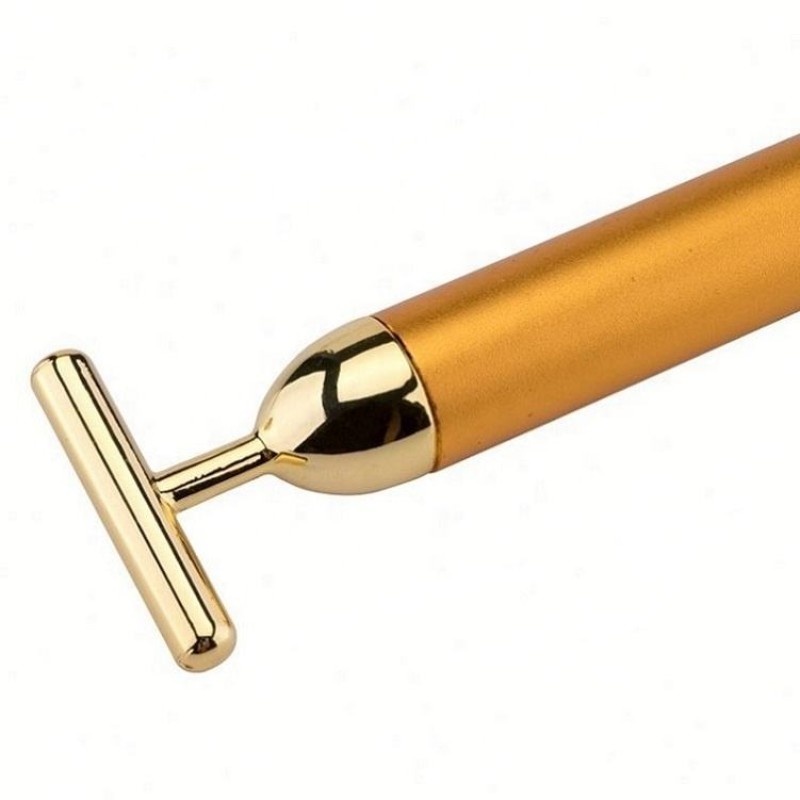 Pulse Facial Massager Supplier - Bulk Golden T-Shape Electric Sign Tools
