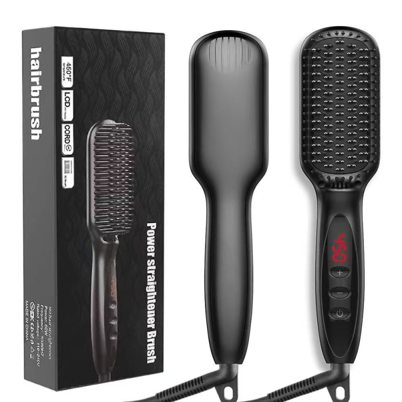 Hair Straightening Brush Supplier - OEM Upgraded Portable 2 in 1 Lightweight