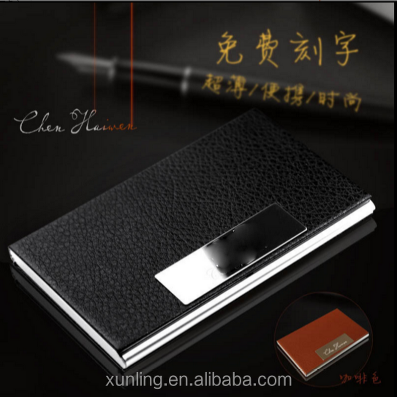 PU Leather Card Holder Manufacturer - New Product Fashion Push Button