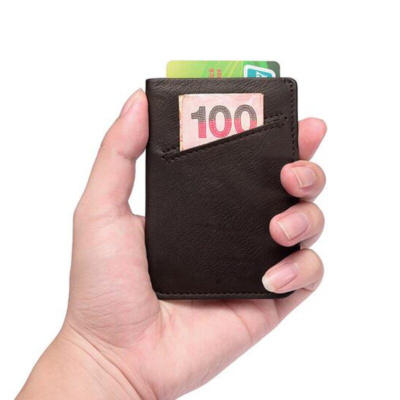 Push Button Card Holder Factory - New Fashion Leather Credit Rfid Wallet