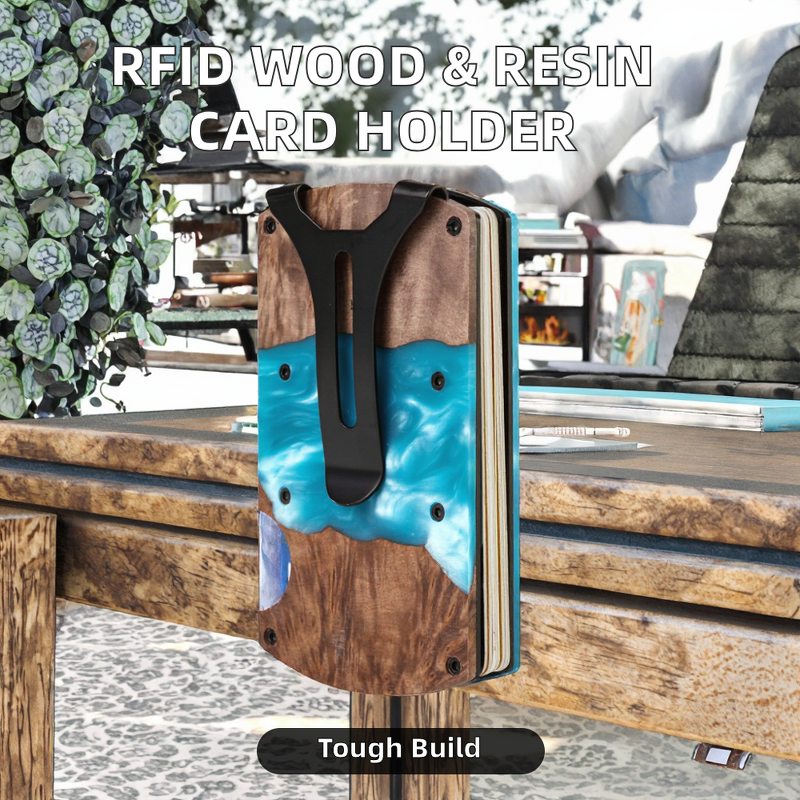 Resin Wood Card Holder Manufacturer - New Custom Minimalist RFID