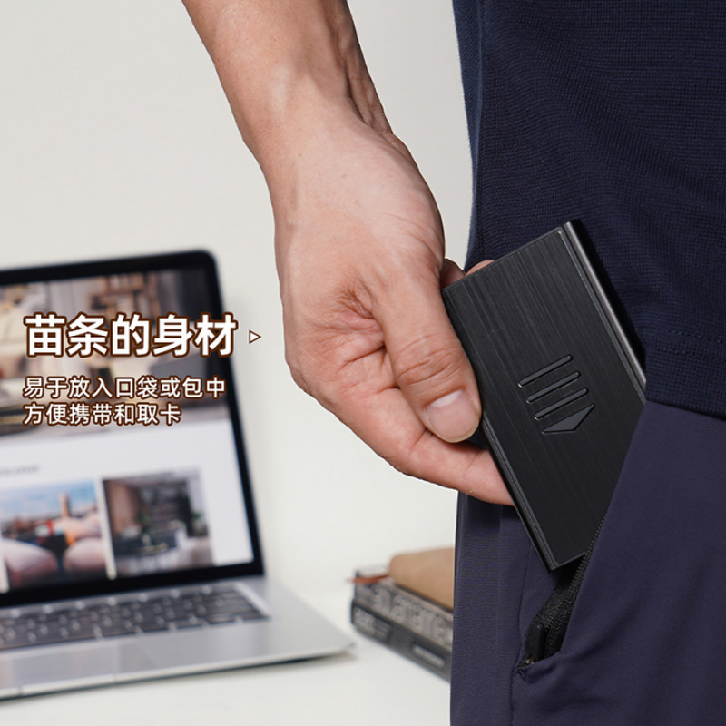 Genuine Leather Wallet Supplier - Front Pocket Minimalist ID Card