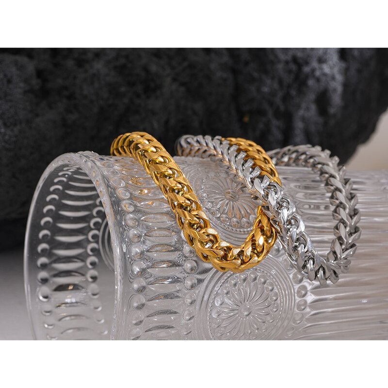 Round Cuban Chain Bracelet Manufacturer - JINYOU 5007 Size 2358mm Stainless Steel