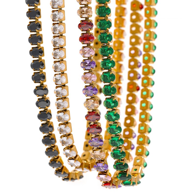 Zirconia Jewelry Set Supplier - JINYOU 584 Trendy Stainless Steel 18K Gold