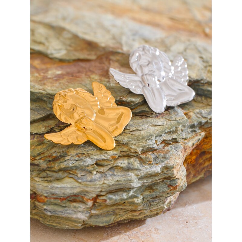 Cherub Brooch Supplier - JINYOU 4523 Fashion Design Metal Cute Shape PVD