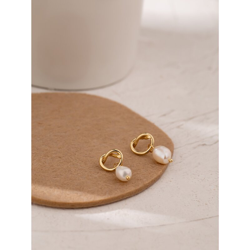 Freshwater Pearls Earrings Supplier - JINYOU 725 Trendy Fashion Copper Gold