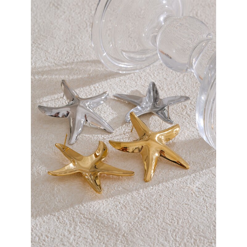 Smooth Starfish Stud Earrings Manufacturer - JINYOU 5179 New Arrival Waterproof