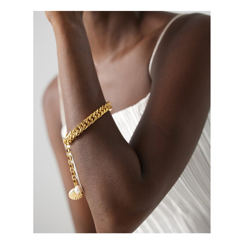 Beach Shell Bracelet Manufacturer - JINYOU 2153 Natural Pearl 18K Gold