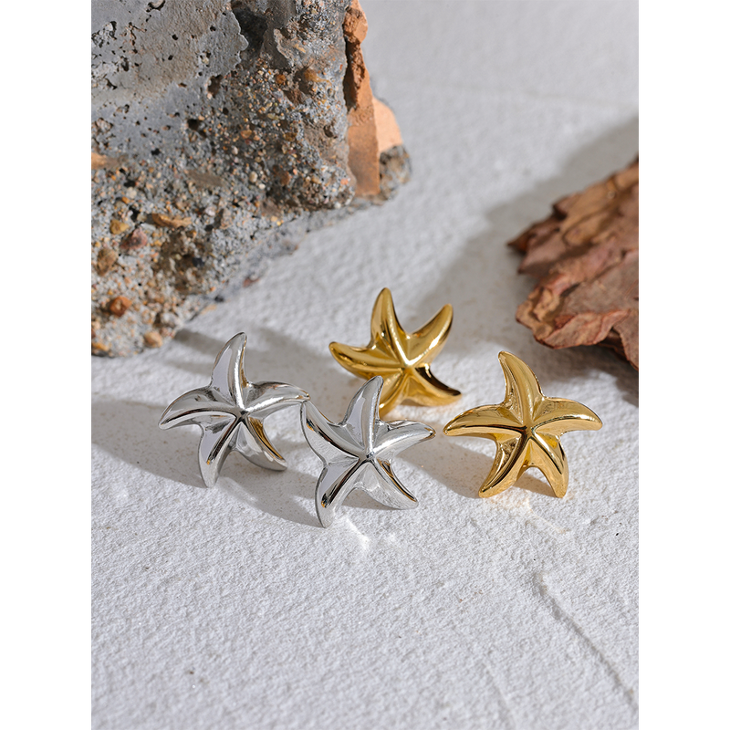 Metal Starfish Stud Earrings Supplier - JINYOU 1410 Waterproof Stainless Steel