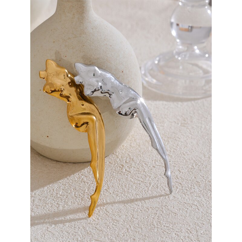 Sexy Body Shape Brooch Supplier - JINYOU 5170 Stainless Steel Uneven Design