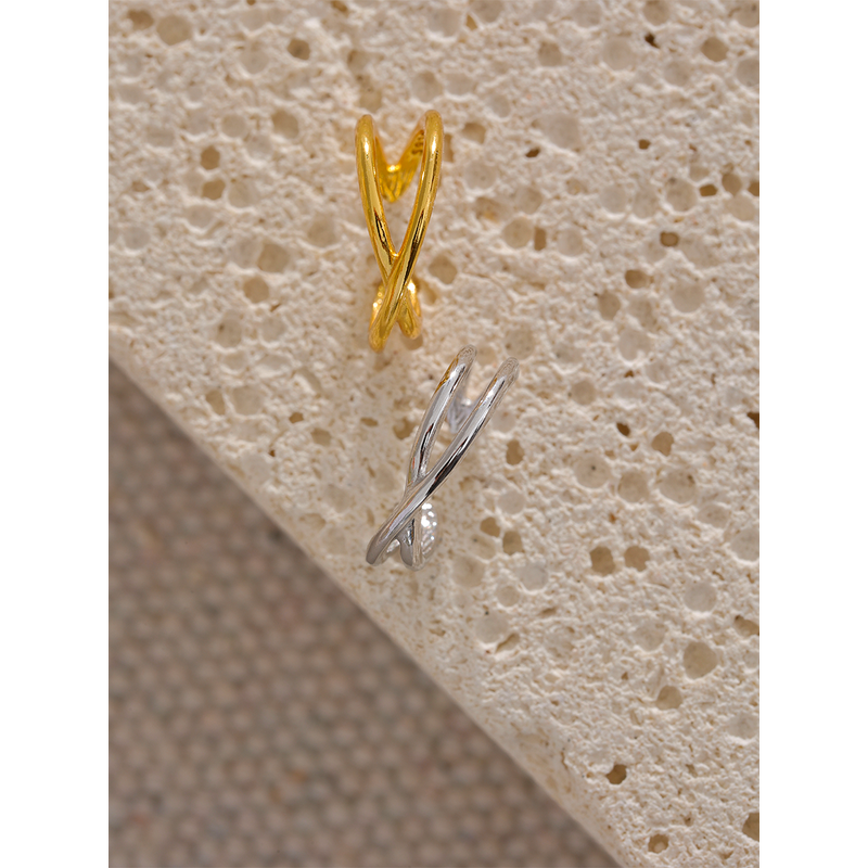 Gold Color Ear Clips Supplier - JINYOU 042 1PC Sterling Silver Minimalist 18k