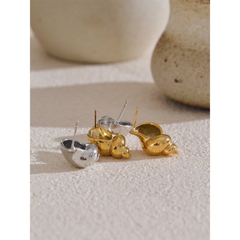 Conch Shape Stud Earrings Manufacturer - JINYOU 5129 New Arrival Waterproof PVD