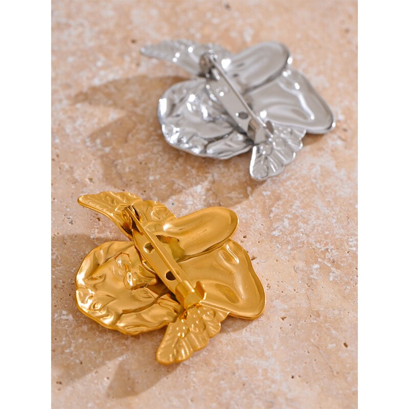 Cherub Brooch Supplier - JINYOU 4523 Fashion Design Metal Cute Shape PVD