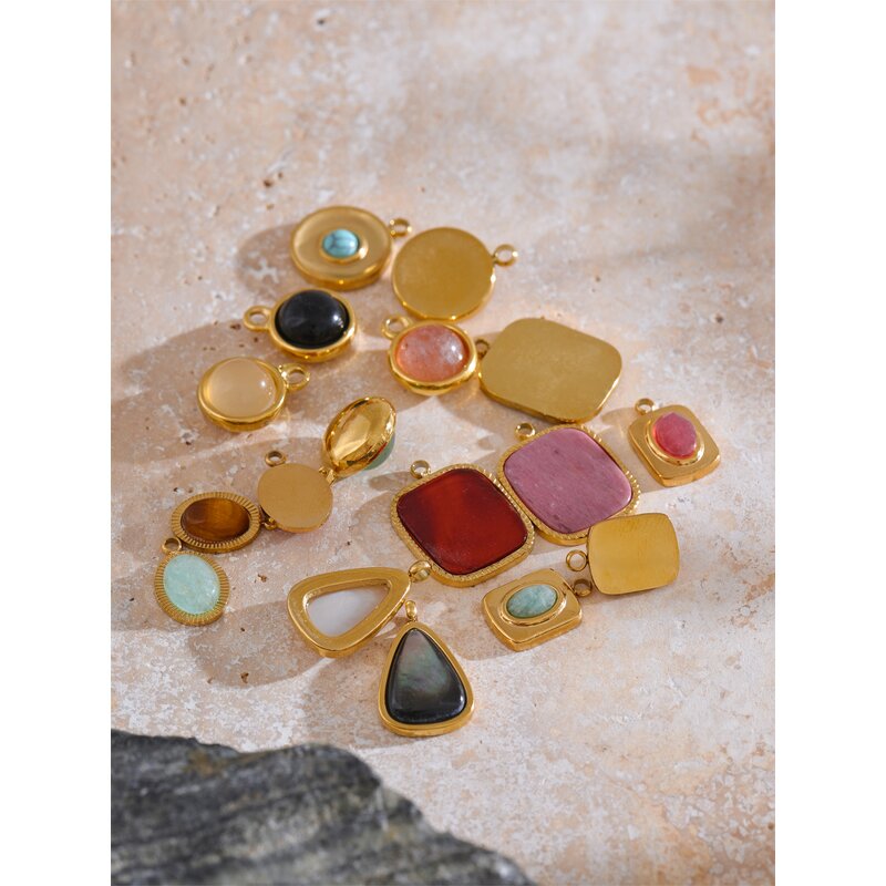 Natural Stone Pendant Supplier - JINYOU 0038 Exquisite Stainless Steel Square