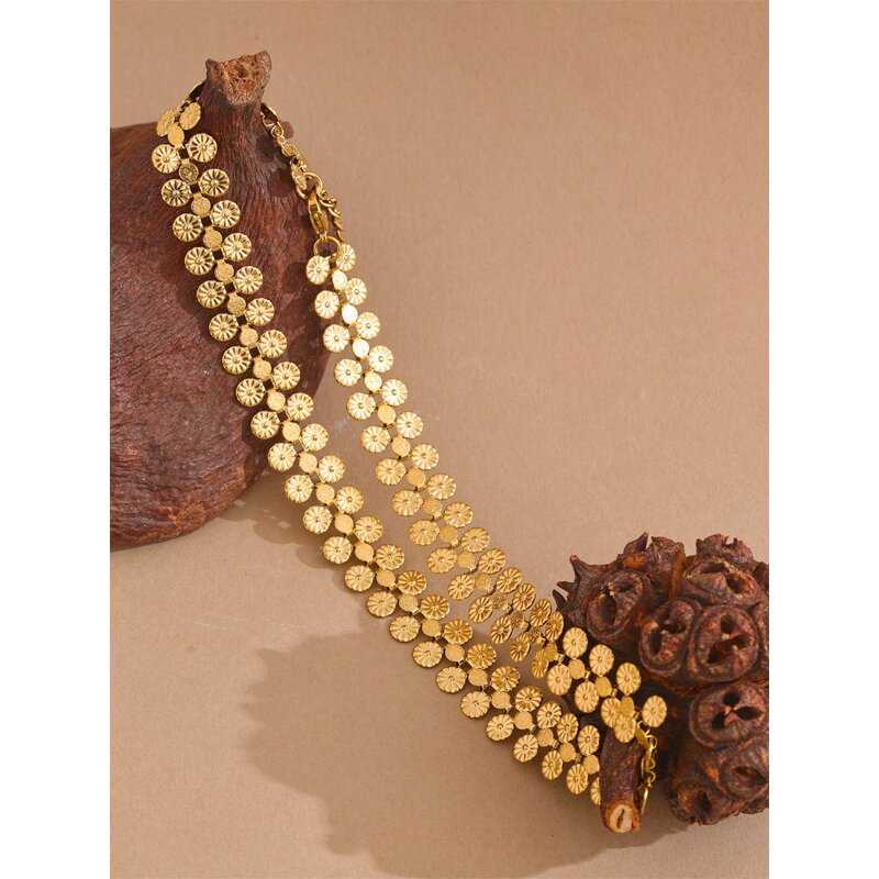 Coin Flower Set Supplier - JINYOU 4173 Stainless Steel Chain Vintage Necklace