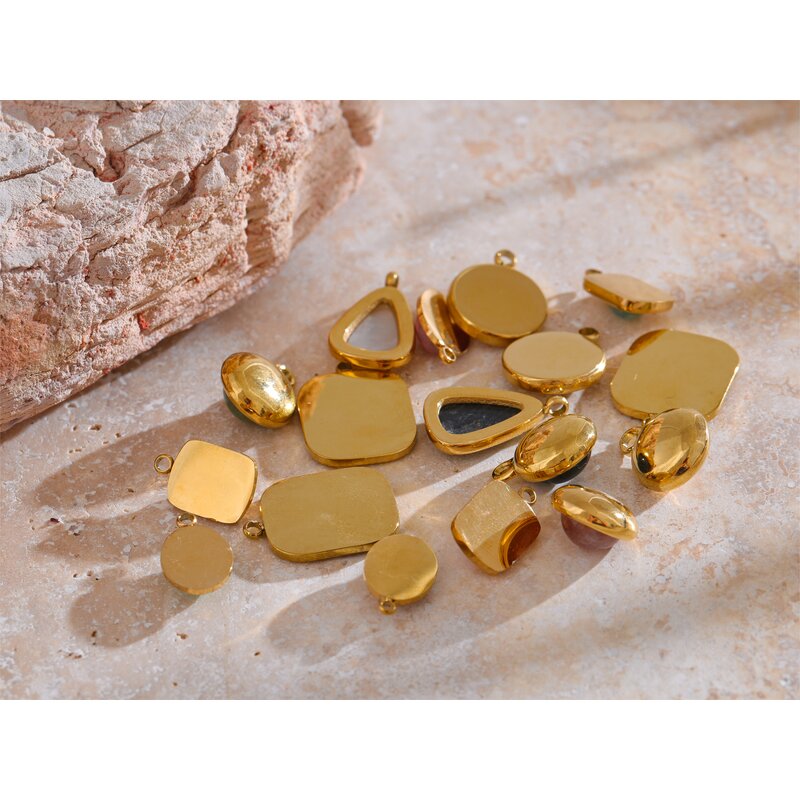 Natural Stone Pendant Supplier - JINYOU 0038 Exquisite Stainless Steel Square